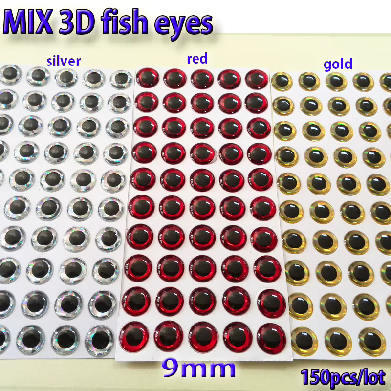 Ojos adhesivos para moscas – Multicolor plata/oro/rojo - imagen 2