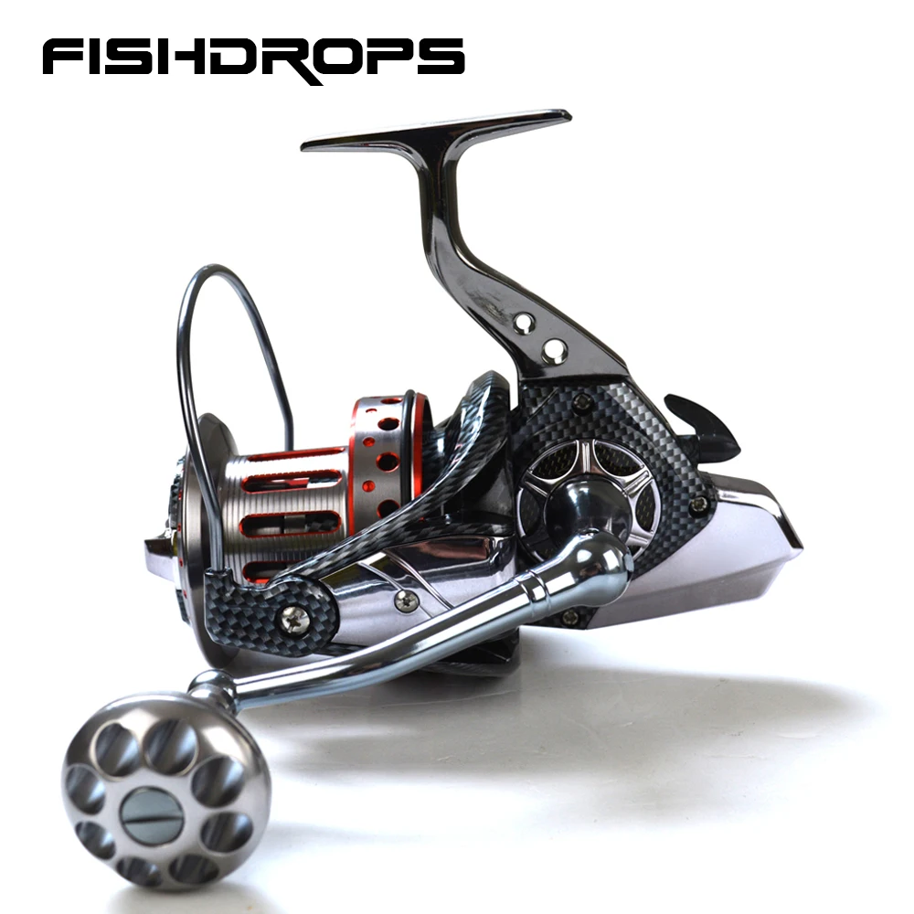 Carrete surfcasting Fishdrops Lanzamiento largo, cuerpo metálico