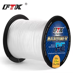 FTK Línea trenzada multifilamento 13-17 LB para carpa