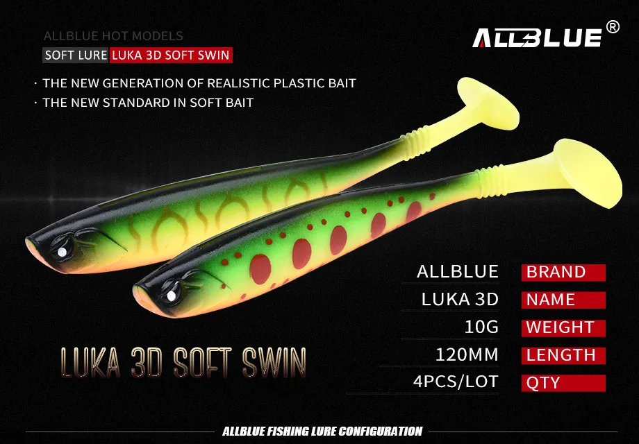 Señuelo ALLBLUE LUKA 3D SOFT SWIN vista lateral