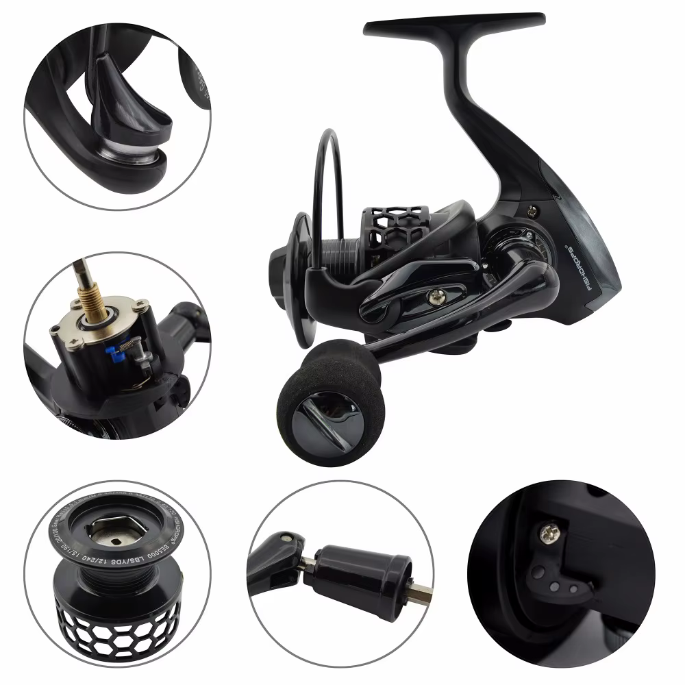 Carrete Spinning Fishdrops 12 Rodamientos para Pesca en Agua Salada