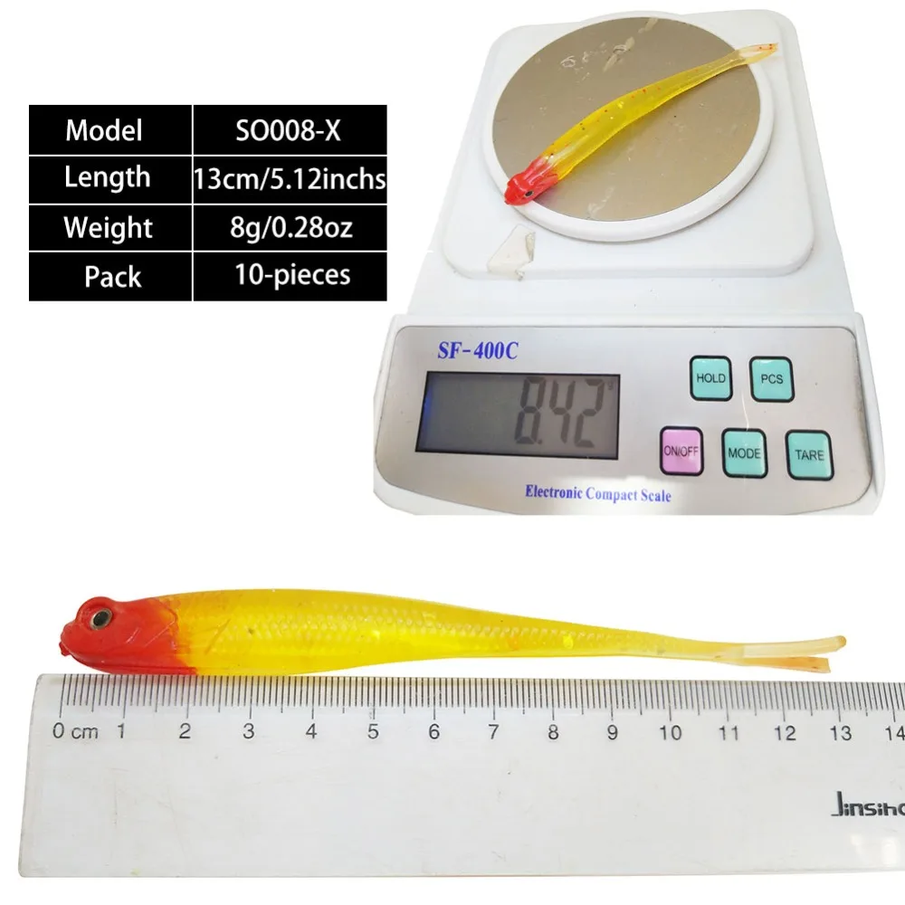 INFOF Minnow swimbait señuelo suave – cebo de silicona Shad para trucha