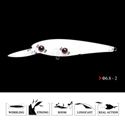 FTK Señuelo Minnow duro para lubina y lucios – anzuelos triples
