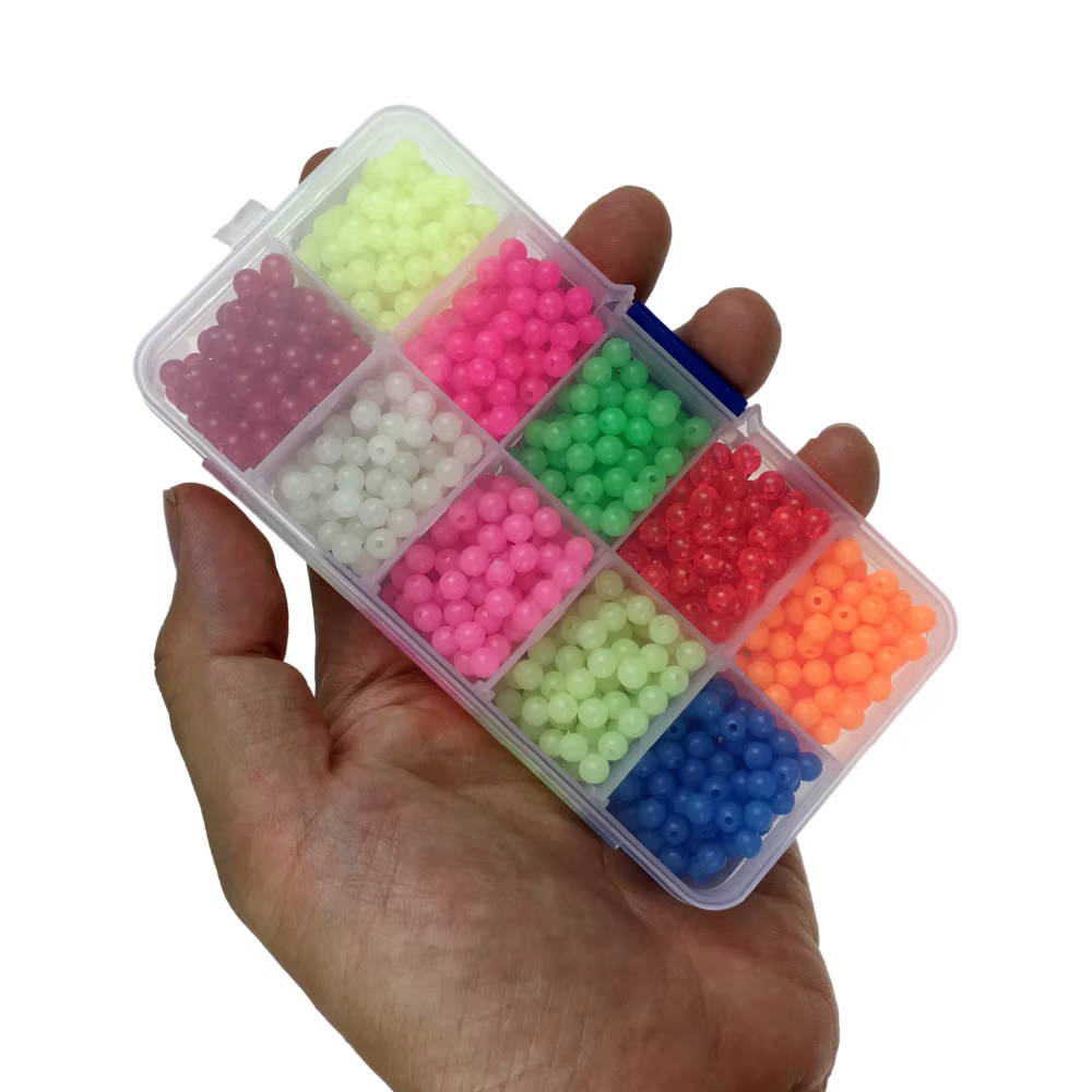 THKFISH Cuentas luminosas de pesca – Brillan en la oscuridad 4mm - imagen 2