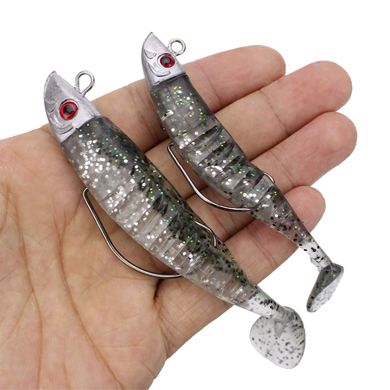 Jig head para vinilo con anzuelo y swimbait para pesca en mar - imagen 2