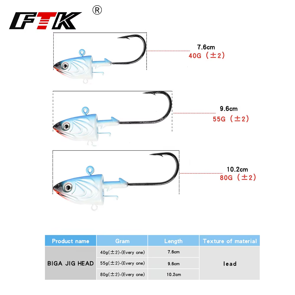 FTK Anzuelos Jig Head para Shad suave - imagen 4