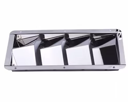 Rejilla de ventilacion marina en acero inoxidable - 10-3/8 x 4-3/8