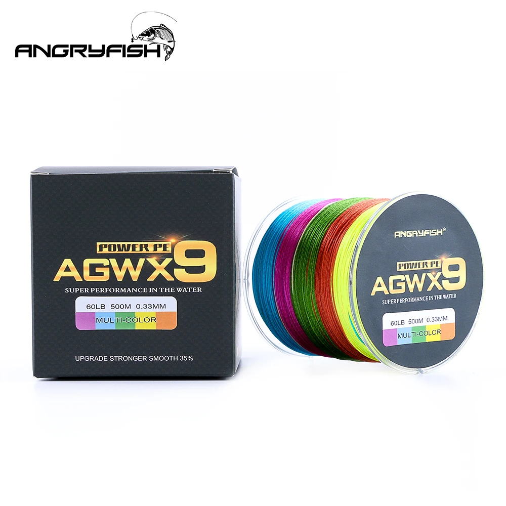 Angryfish Línea trenzada PE fuerte súper multicolor para pesca - imagen 4