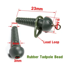Bimoo Rig de pelo para carpa verde multicuentas con gancho giratorio