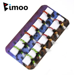Bimoo Moscas de trucha - ninfas con cuentas de cristal, tamaño #14