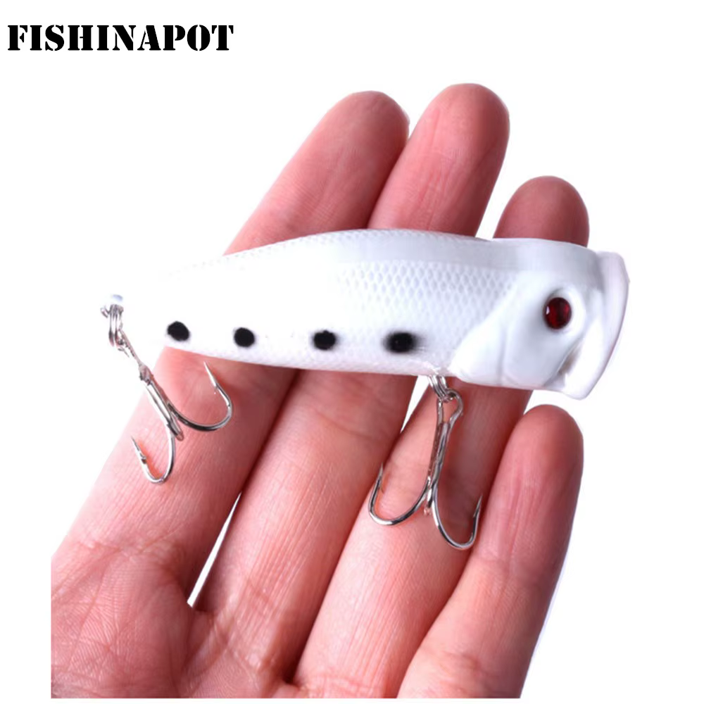 FISHINAPOT Popper Luminoso Señuelo Artificial Hecho a Mano para Pesca - imagen 3
