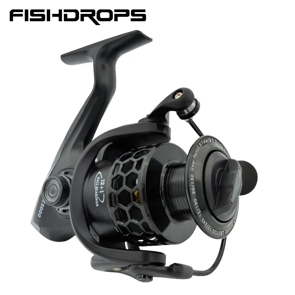 Carrete Spinning Fishdrops 12 Rodamientos para Pesca en Agua Salada - imagen 3
