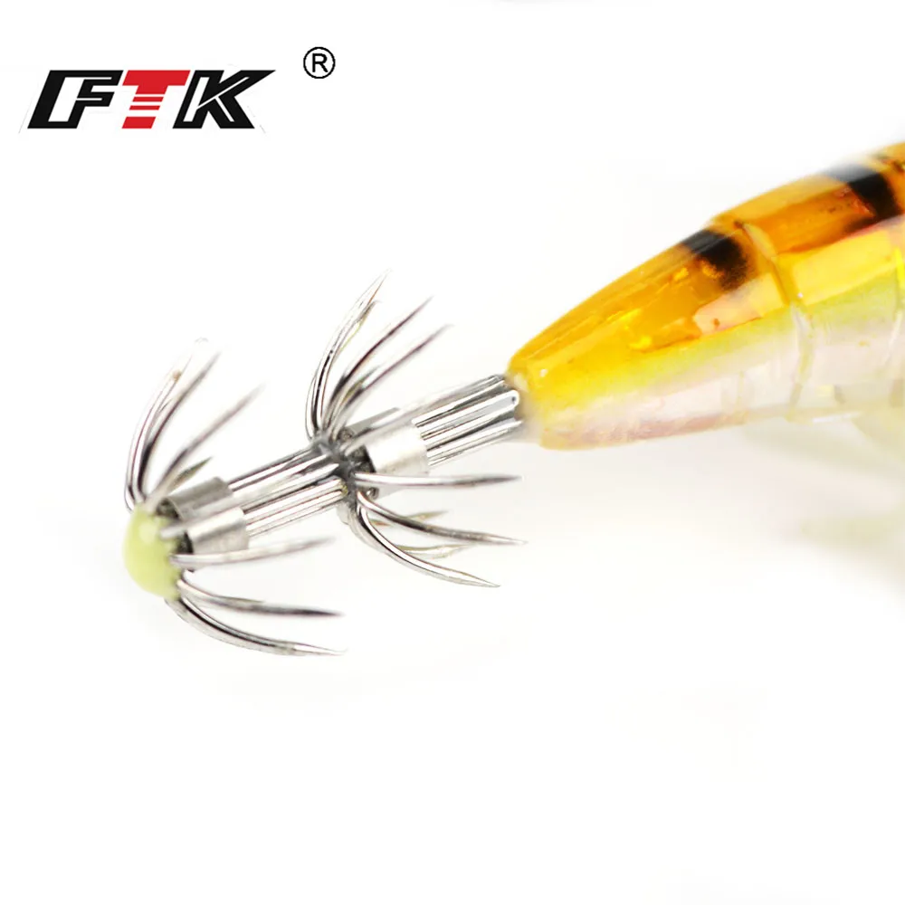 FTK Squid Hook – Señuelo calamar noctilucente con ojos 3D - imagen 2