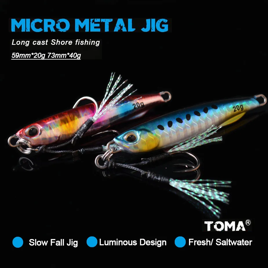 Señuelo de metal luminosa para jigging micro shore