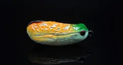 Señuelo rana de un solo gancho - hierba, cabeza serpiente negra 50mm