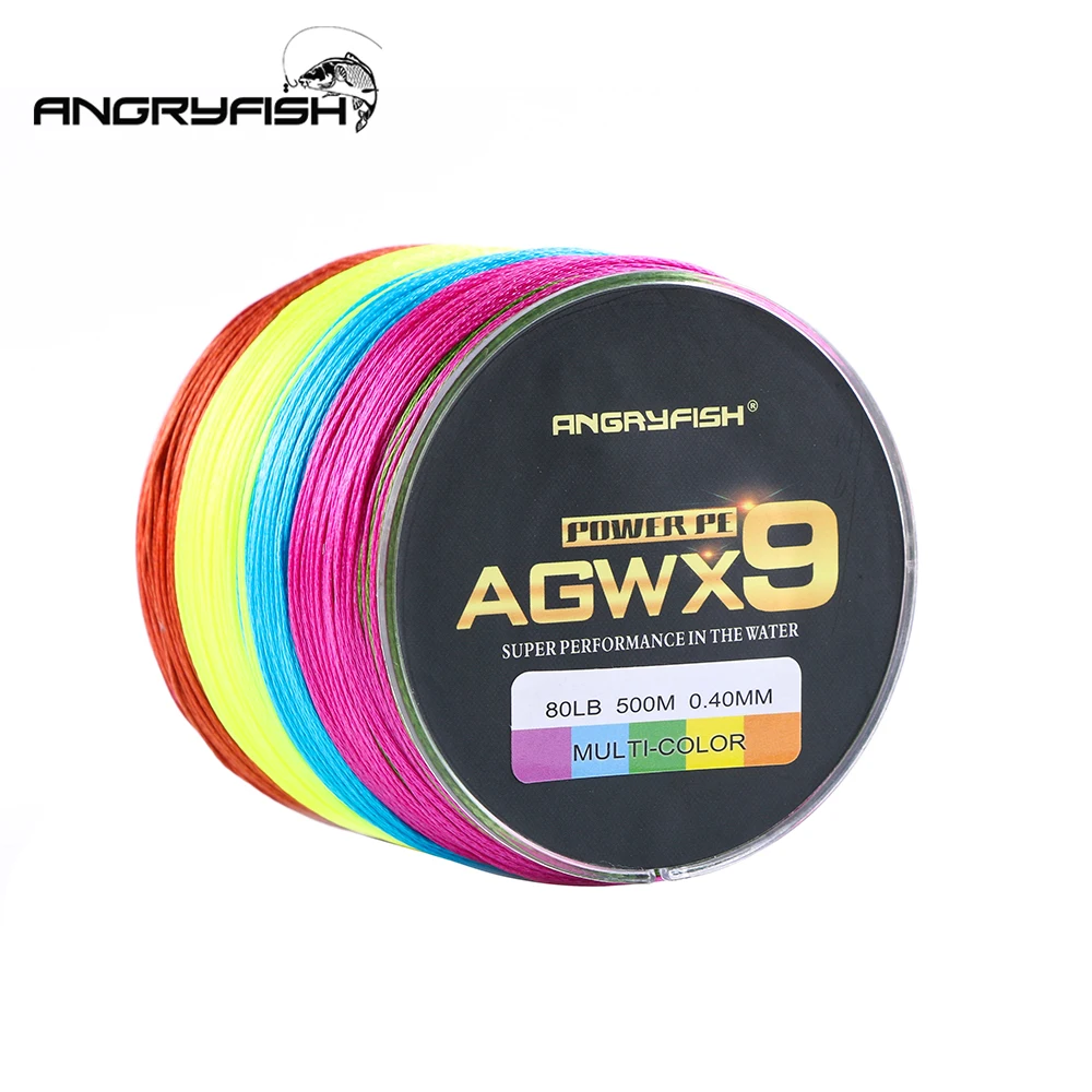 Angryfish Línea trenzada PE fuerte súper multicolor para pesca - imagen 5