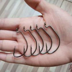 Anzuelo cebo suave curva Z afilado con manivela para vinilo pesca