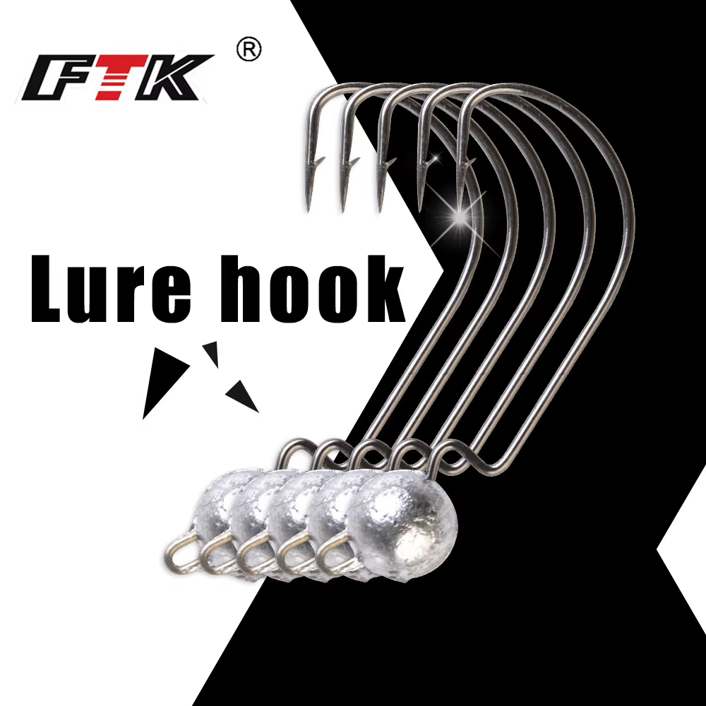 FTK Jig Head con púas para lubina – Anzuelo afilado para vinilo - imagen 2