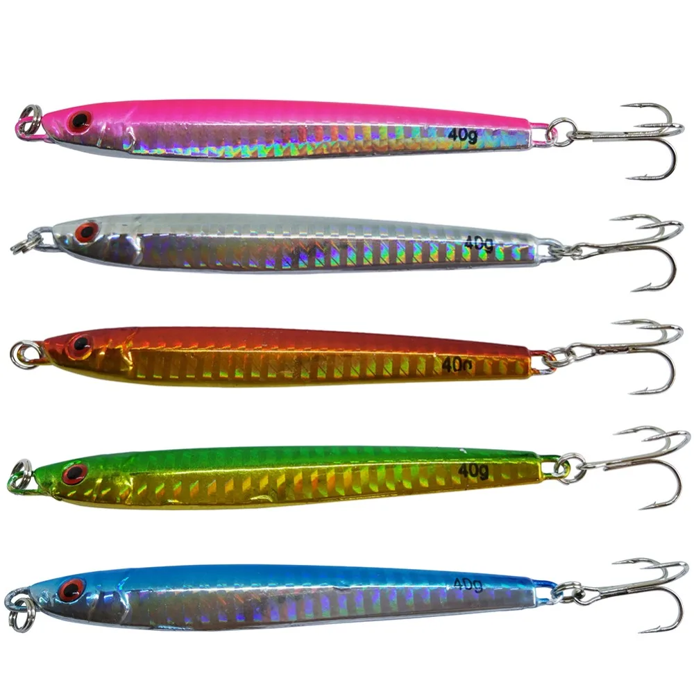 INFOF Señuelos de arrastre de metal con anzuelo triple – salada