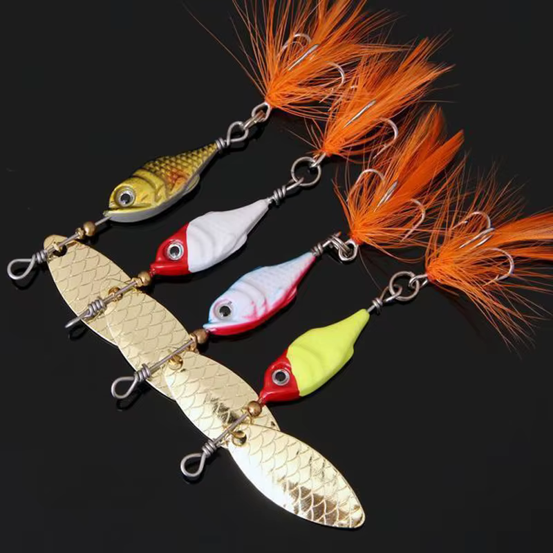 Señuelo cuchara con plumas para pesca de lubina - imagen 3