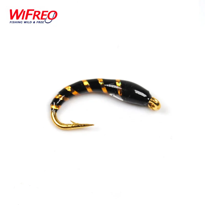 Wifreo Anzuelos dorados para mosca ninfa con cabeza de cuentas - imagen 4