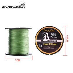 Angryfish línea de pesca trenzada 4 hebras súper PE para agua salada