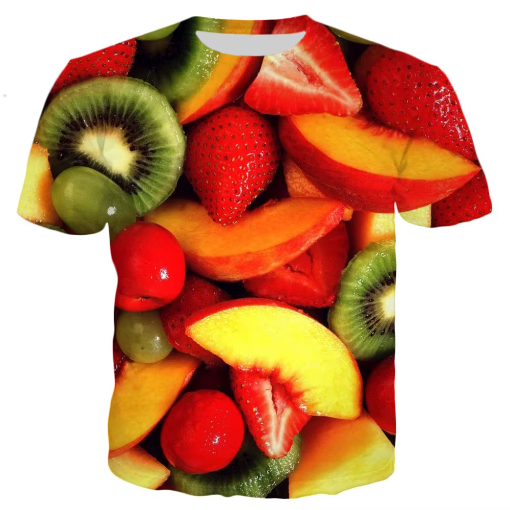 YX GIRL Camiseta de pesca 3D estampado frutas Verano 2019 - imagen 5
