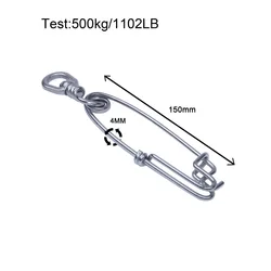 Clips de presión palangre 400/1100 lb - acero inoxidable, giratorios
