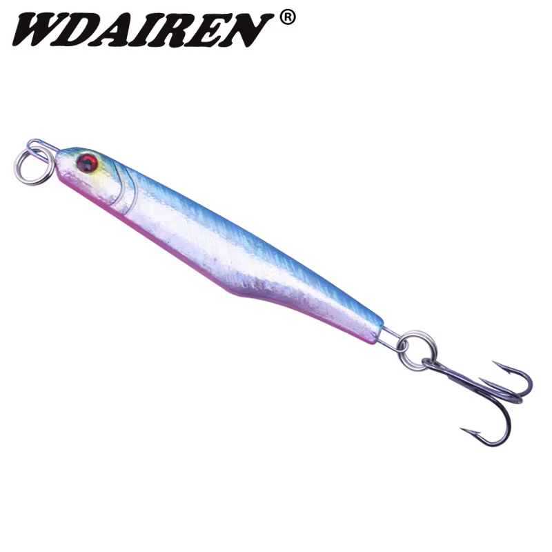 Señuelo Slow Jig Metal con anzuelo triple para pesca vertical