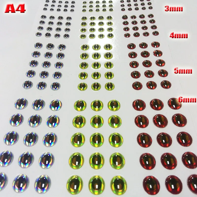 Ojos 3D adhesivos para señuelos A1A2A3A4 – Alta calidad - imagen 5