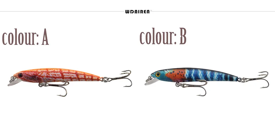 Colección de colores disponibles del señuelo WDAIREN
