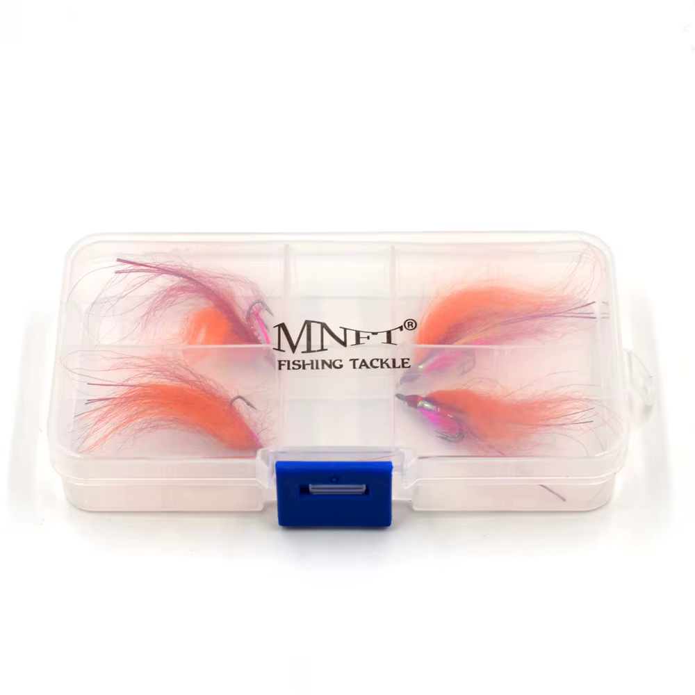 Streamer Flashabou MNFT rojo arcoíris doble gancho para trucha - imagen 3