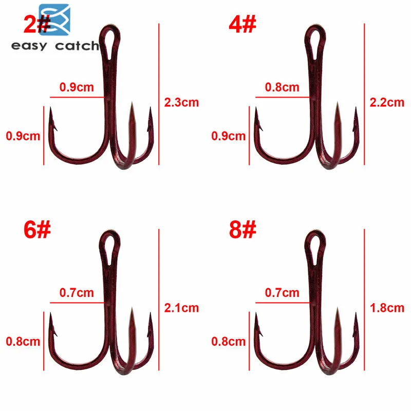Easy Catch Anzuelos Triples Red Vástago Curvo Para spoon y lure - imagen 3