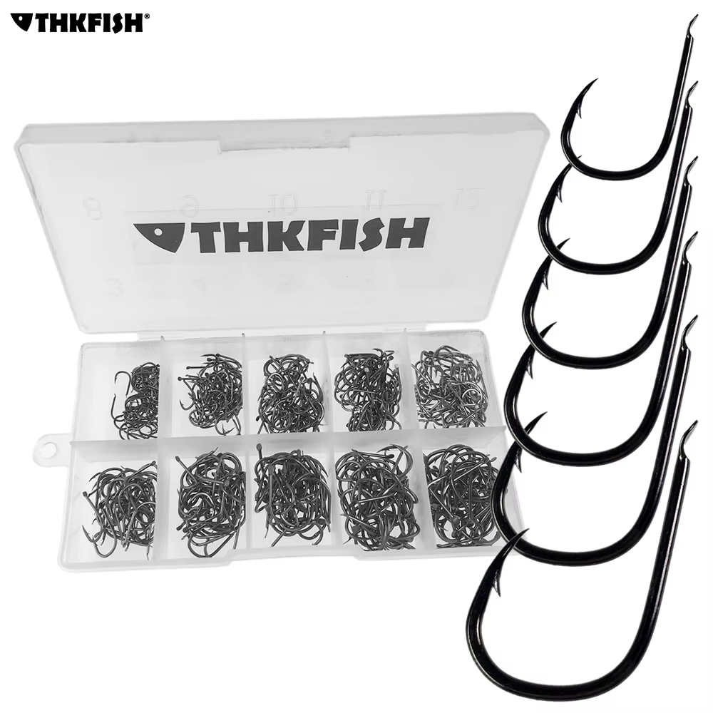 THKFISH anzuelos sin ojo para carpa #3-#12 acero alto carbono