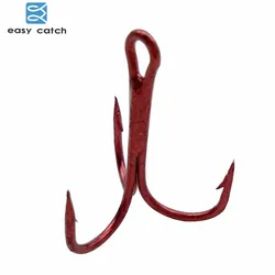Easy Catch Anzuelos Triples Red Vástago Curvo Para spoon y lure
