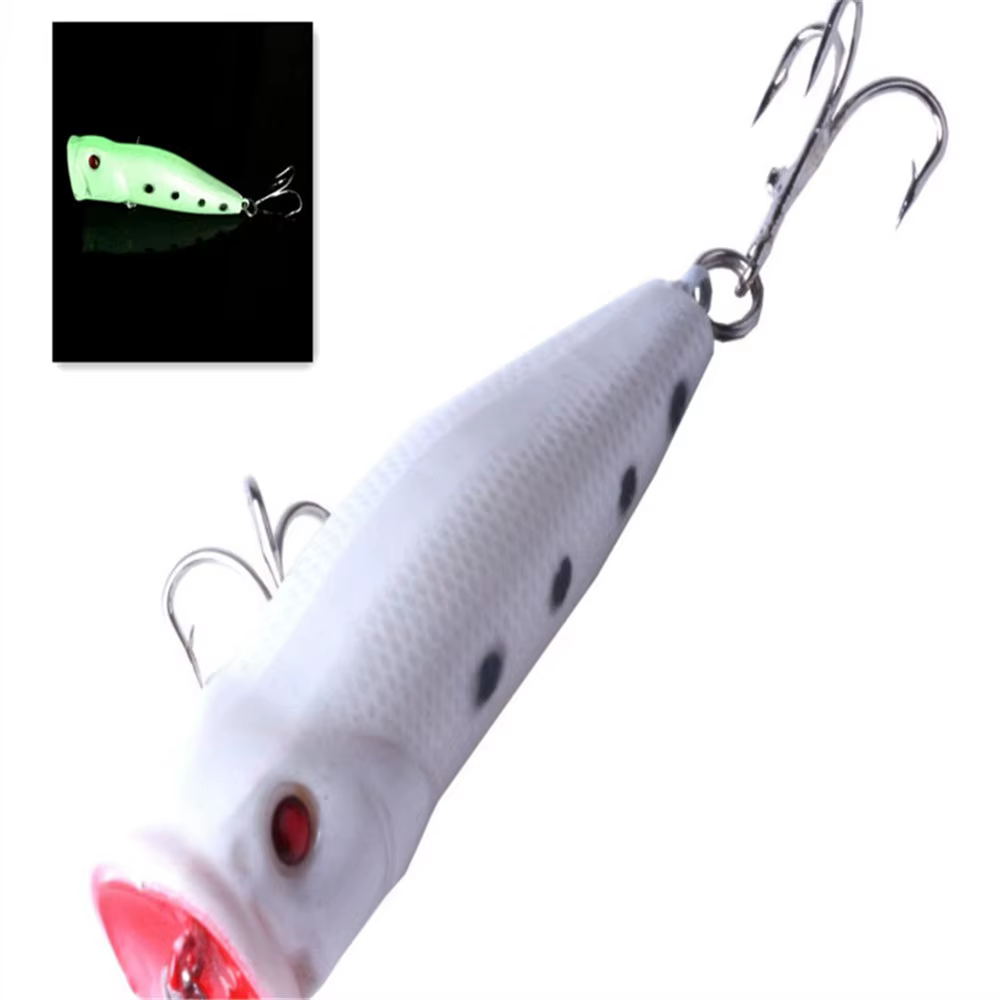 FISHINAPOT Popper Luminoso Señuelo Artificial Hecho a Mano para Pesca - imagen 5
