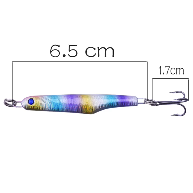 Señuelo Slow Jig Metal con anzuelo triple para pesca vertical - imagen 2