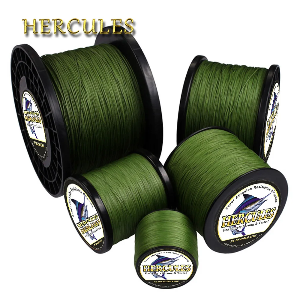 Línea trenzada Hercules 8 hebras verde militar para agua salada