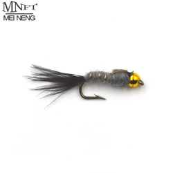 MNFT Moscas para trucha - ninfas con cabeza dorada, cola negra