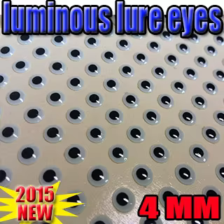 Ojos de pez 3D luminosos 4mm para pesca nocturna
