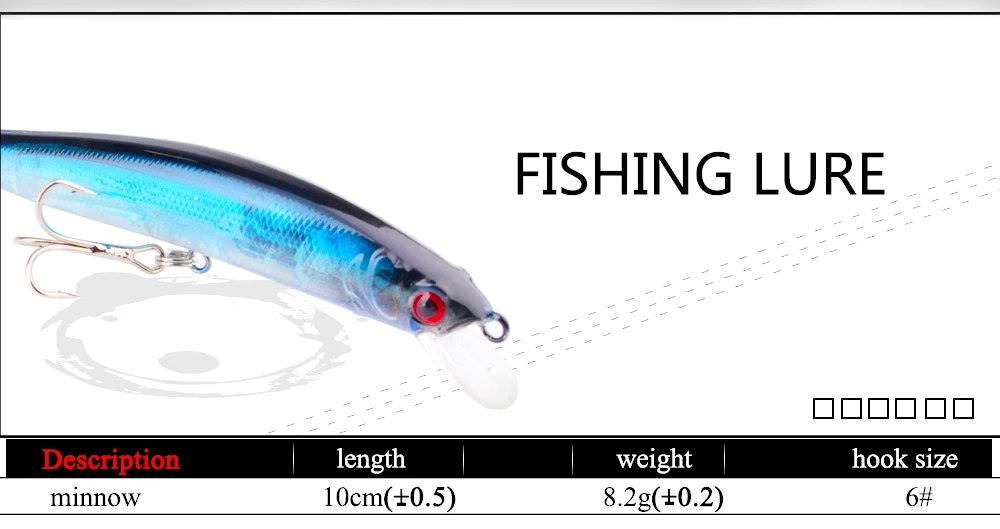 Señuelo minnow topwater flotante con ojos 3D