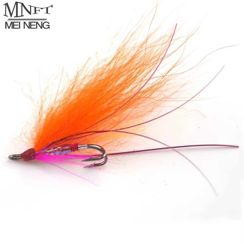 Streamer Flashabou MNFT rojo arcoíris doble gancho para trucha - imagen 2