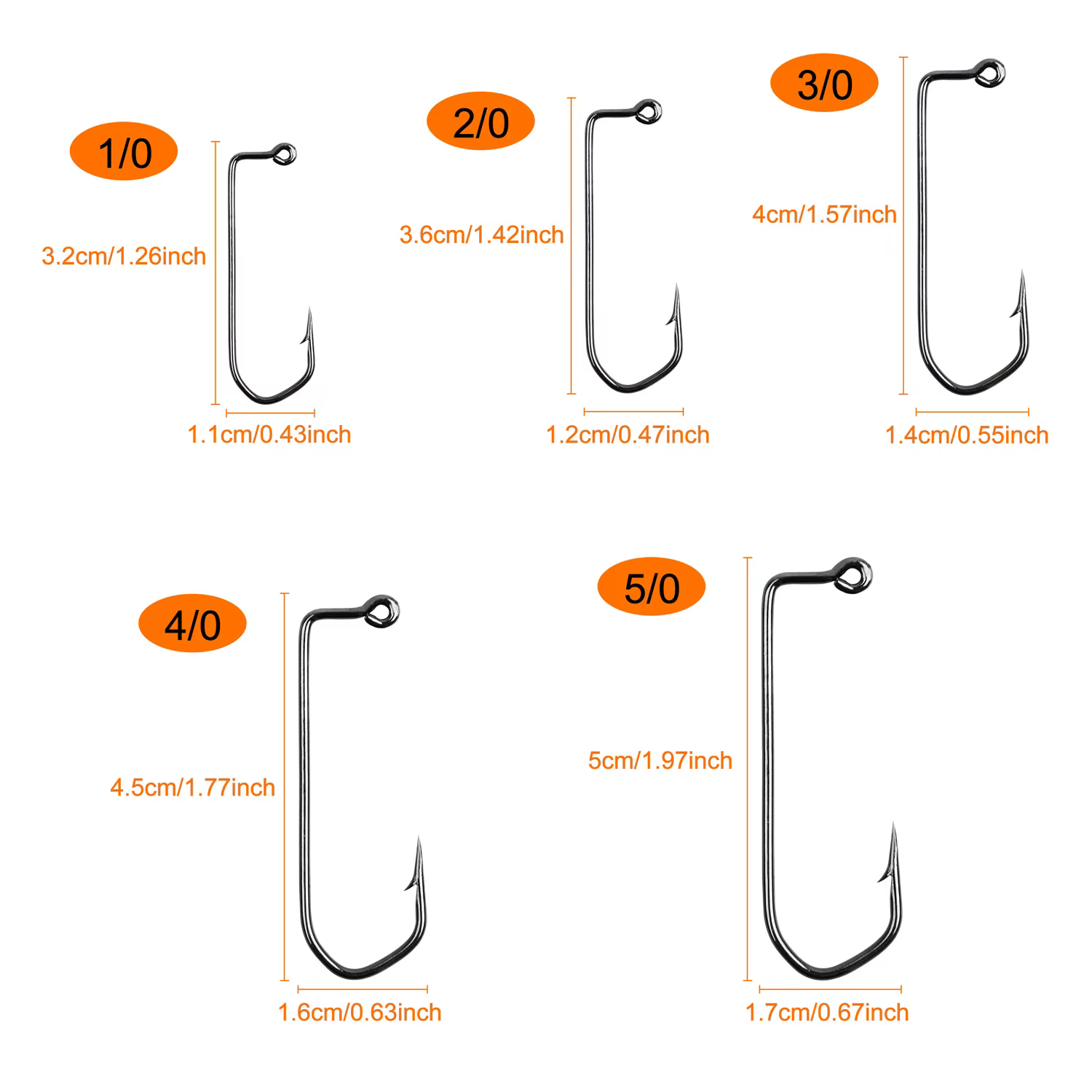 Anzuelos Aberdeen vástago largo 90° – Acero alto carbono para jigging - imagen 5