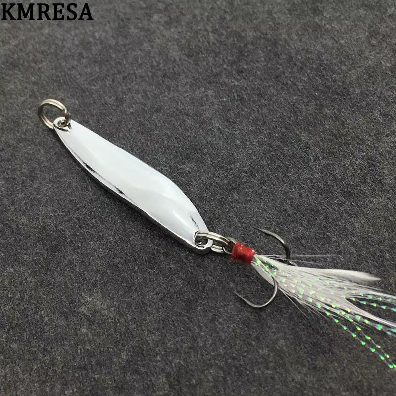 Cuchara giratoria oro plata triple anzuelo pesca trucha lucio - imagen 2