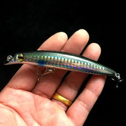 Señuelo Minnow duro láser brillante para pesca en mar 12cm