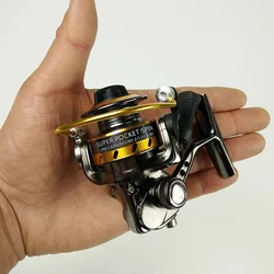 Carrete de pesca spinning Twinfish-mini metal 5:1 tamaño Palma negro