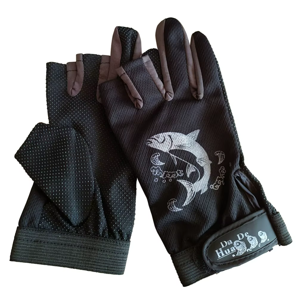 Guantes de Pesca sin Dedos Antideslizantes y Secado Rápido