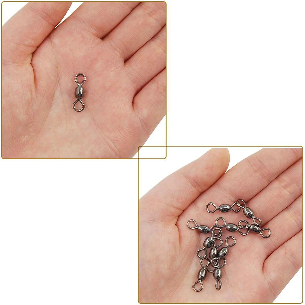 Mini emergillones de pesca de acero inoxidable tallas 2-10