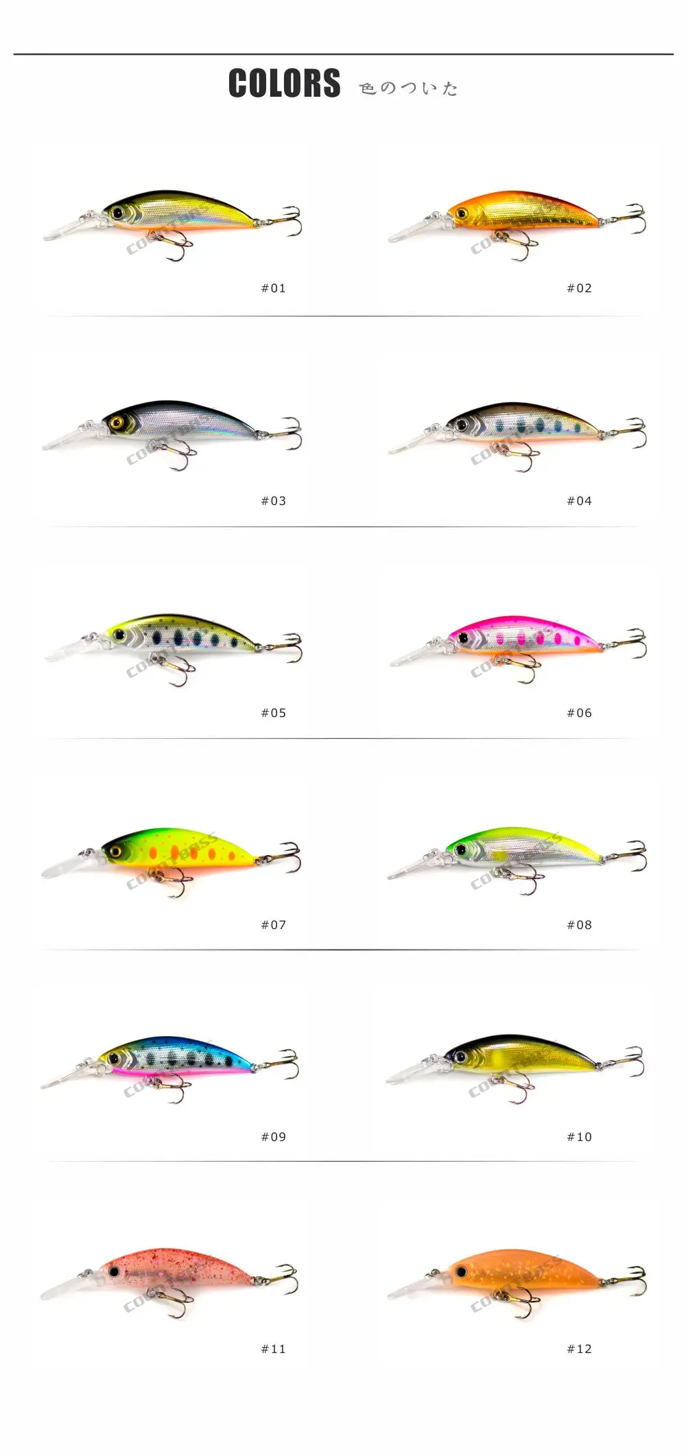 Imagen del señuelo Countbass donde se aprecia el color y textura del acabado