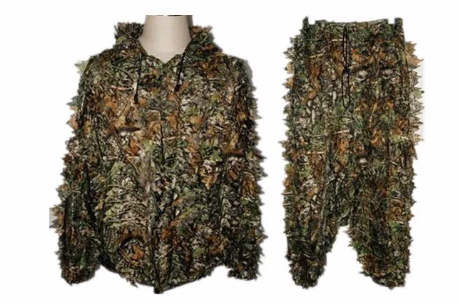 Traje ghillie camuflaje 3D hojas Realtree vista frontal
